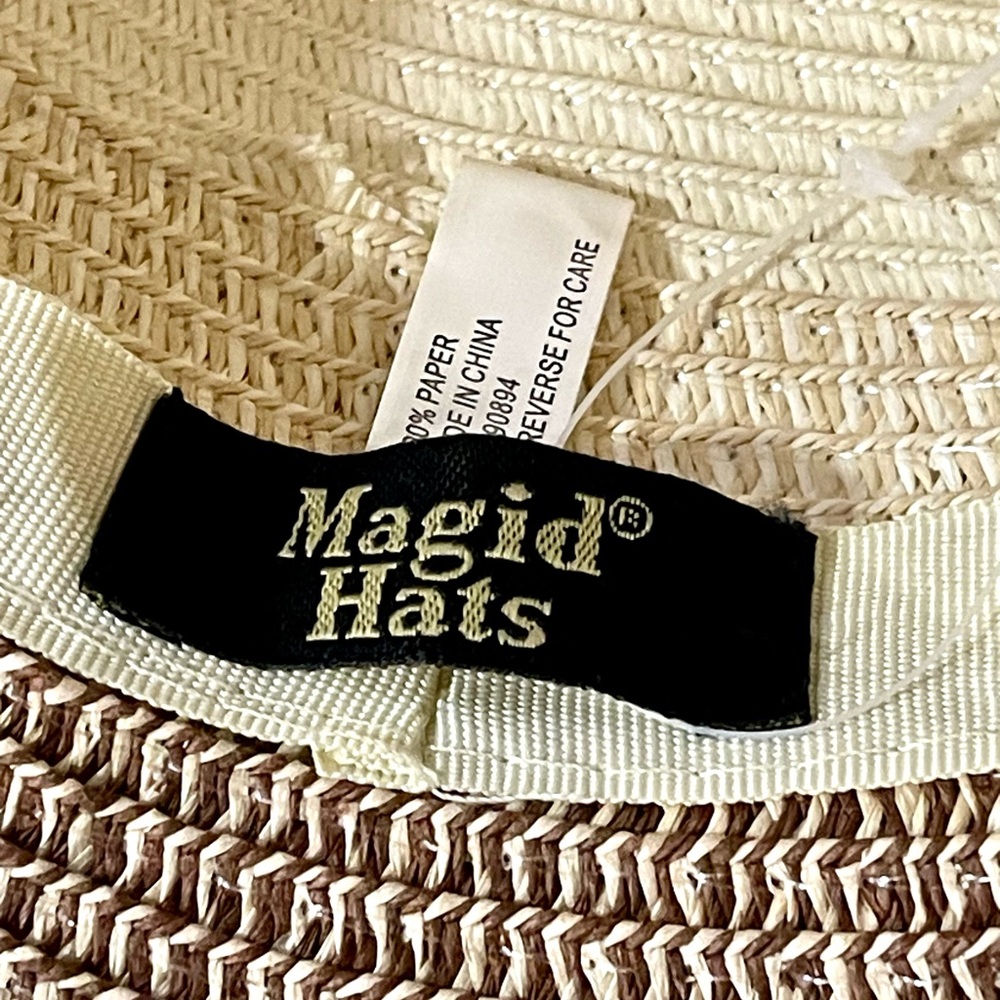 New women’s tan Magid floppy straw sun hat - Picture 4 of 4